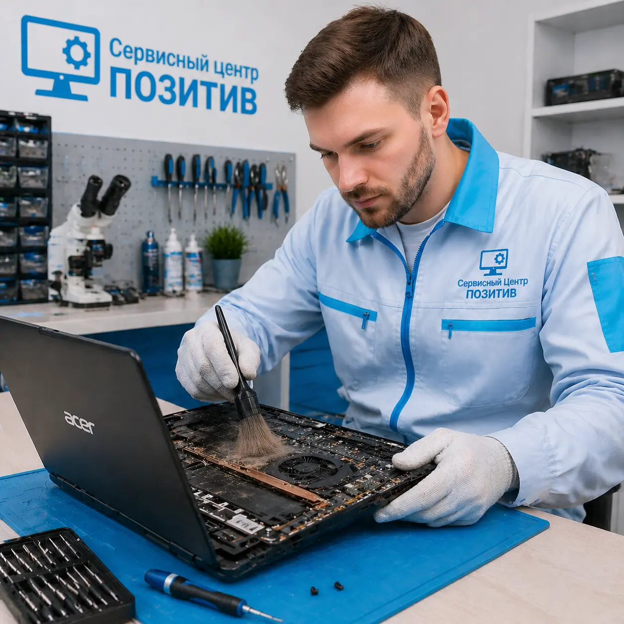Чистка ноутбука Acer от пыли в Тосно | Замена термопасты