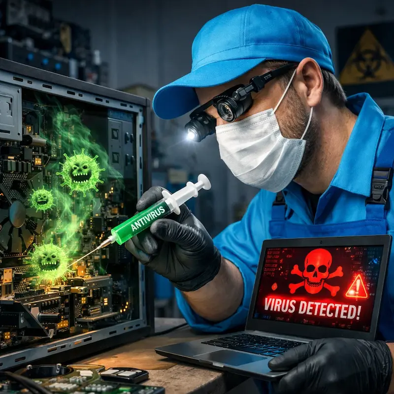 Лечение компьютера от вирусов в Тосно на дому