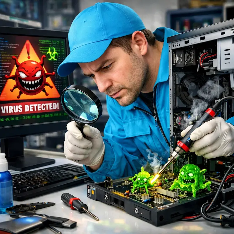 Вылечить компьютерный вирус в Тосно