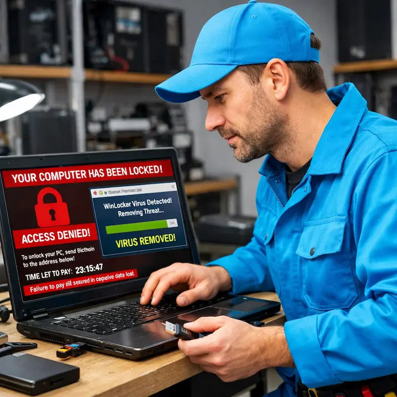 Поможем разблокировать компьютер и ноутбук в Тосно